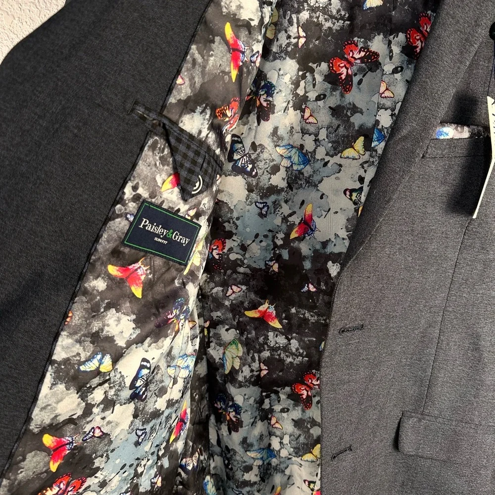 Paisley & Gray Charcoal‎ Shark Jacket Sz 38R